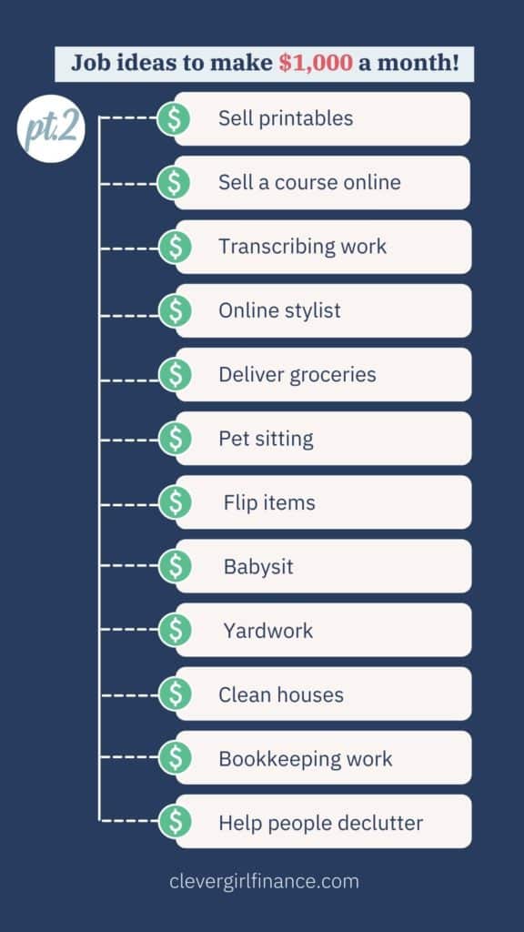Make $1000 a month infographic 2